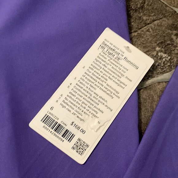NWT Lululemon SenseKnit Running HR Tight 28” Charged Indigo Sz 6 - Picture 13 of 14